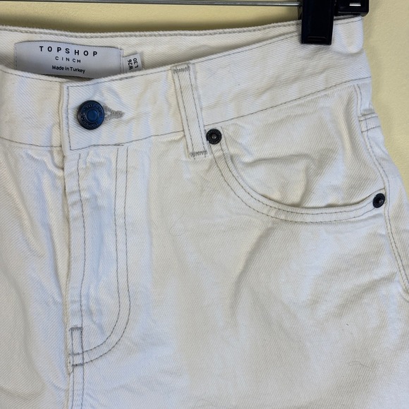 NWOT TOPSHOP Cinch Low Rise Relaxed Jean In White Women Size W26 L30 Casual - Picture 7 of 14
